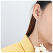  Silver Stud Earring With Chain STC-2200